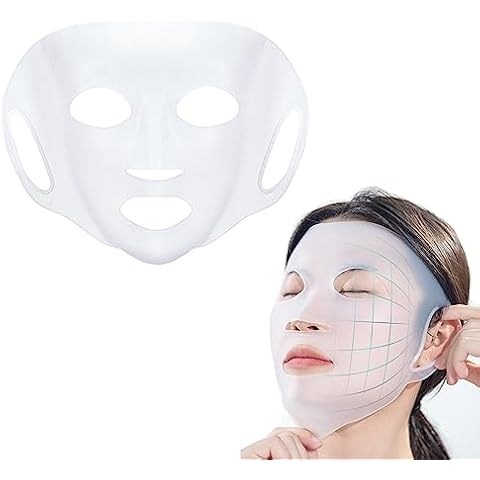 AREMOD 3D Silicone Face Mask Reusable Silicone Facial Mask Cover Moisturizing Facial Mask Cover, Prevent Evaporation Masks Holder for Face Sheet Face Masks Skincare Face Tool(clear) Cover