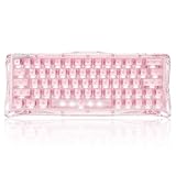 0.005mmラピッドトリガー搭載 GravaStar Mercury V60 かわいい ゲーミングキーボード カスタムUFO磁気スイッチ 有線8000Hz対応 0.125ms超低遅延 プリンみたいな透明のボディー US配列 アクチュエーションポイント ピンク