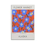 QXYUIN Vintage-Blumen-Poster, Alaska-Blumenmarkt-Poster, 
