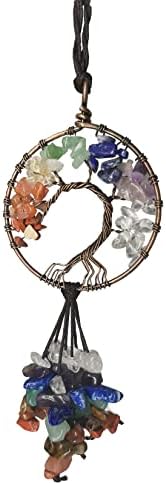 Healing Crystal Decor Tree of Life Car Hanging Accessories 7 Chakras Stones Meditation Ornaments Wall Decor Good Luck Home Decoration