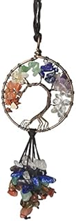 Healing Crystal Decor Tree of Life Car Hanging Accessories 7 Chakras Stones Meditation Ornaments Wall Decor Good Luck Home Decoration