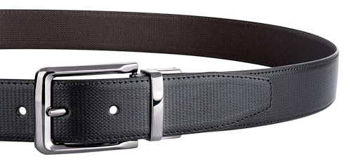 Image of DENIMHOLIC Reversible PU Leather Formal Belts For Men