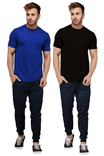 Image of London Hills Solid Cotton Blend Half Sleeve Regular Men Round Neck Tshirts | T Shirt For Man | Tshirt | Shirts Men | Tshirt For Man | T-shirt | T-shirts | Stylish | Gym Wear For Workout | MultiColored