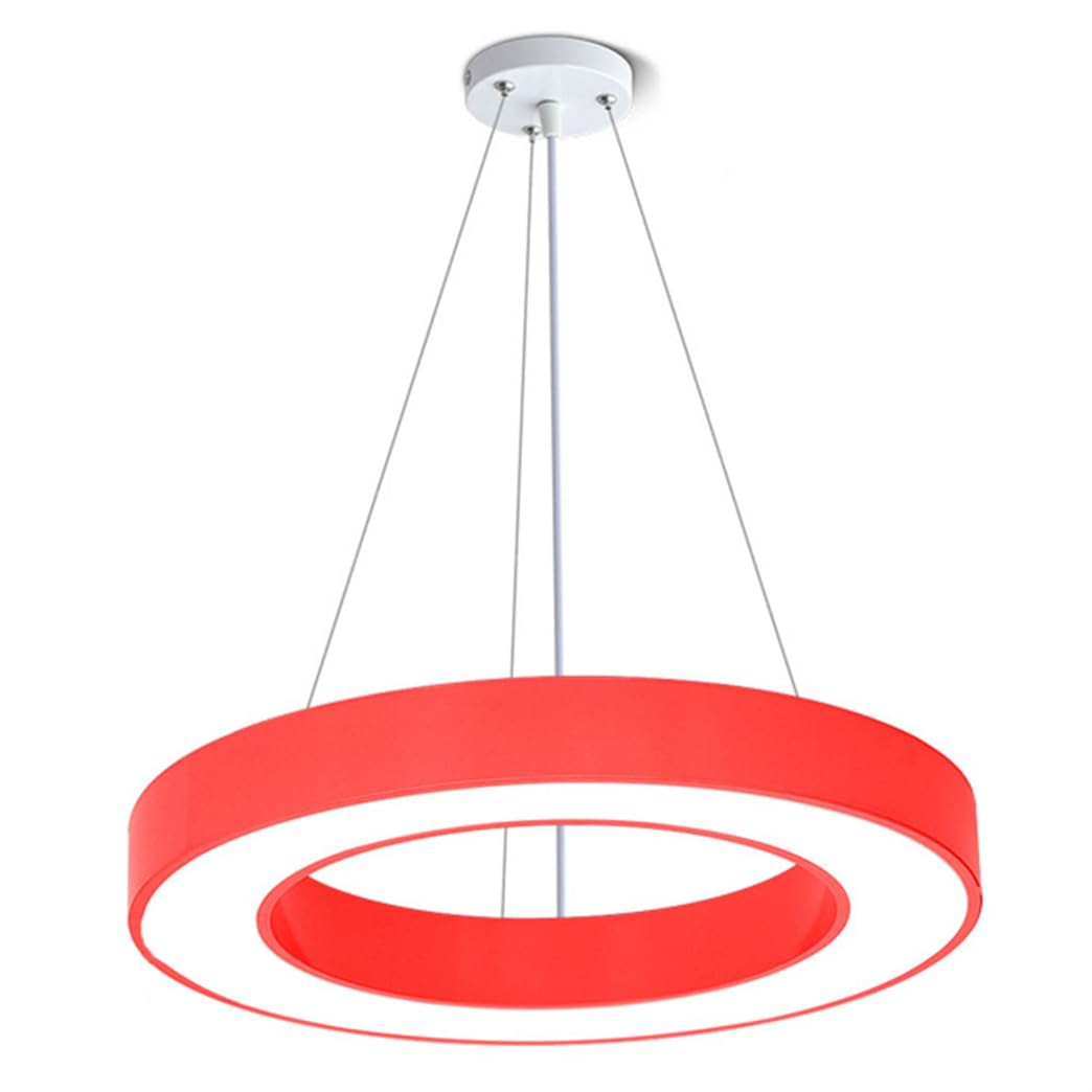 CWVYKNP Colored Decorative Chandelier in Kindergarten Commercial Use Ring LED Pendant Light Contemporary Pendant Lighting for Kitchen, Bar,Entryway Bedroom Foyer Adjustable Height Cool Light