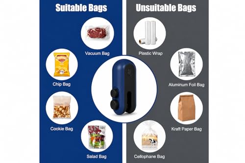 Image of WEJIT Portable Mini Sealing Machine for Food Packets Blue (blue) | 2-in-1 Heat Sealer & Cutter, Plastic Sealing, USB Rechargeable, Snack Bag Sealer