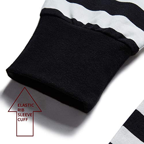 Zengjo Mens Striped Shirt Long Sleeve Mock Turtleneck Shirts3