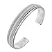 Handmade Mens Silver Bangle Bracelet - 12mm Braided Details Solid 925 Sterling Silver Cuff Bangle for Men