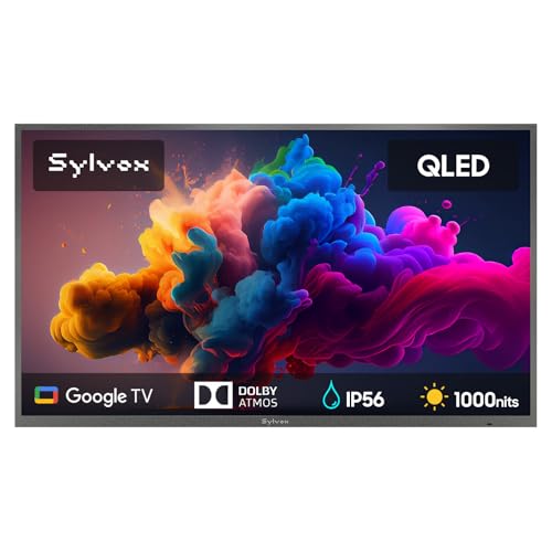 Image of SYLVOX Outdoor TV, 75'' QLED Smart TV, IP55 Waterproof, Dolby Atmos HDR 10, Voice Remote,1000nits Weatherproof Television, Chromecast Built-in for Deck, Patio or Garden(Deck Pro QLED 3.0)