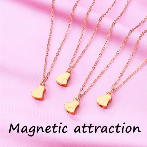BFF Best Friend Four Leaf Clover Necklace Best Friend Sister 4 Pcs Gold Silver Heart Pendant Bestie Friendship Long Distance Necklace for Women Friends3