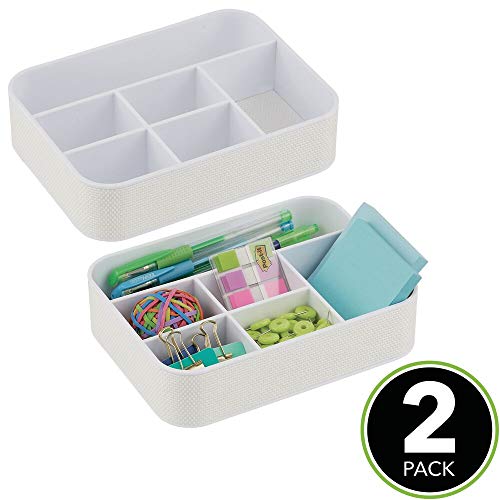 mDesign 2er-Set Schreibtischablage aus Kunststoff – praktische Sortierbox für Schreibwaren und Büroartikel… – Bild 3
