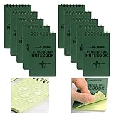 10 Packs All Weather Shower Waterproof Notebook, MOAMUN Pocket Size Tactical Notepad Top Spiral Memo...