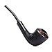 Dr. Watson - Briar Tobacco Pipe, Handcrafted, classic Bent Dublin shape, Fits 9mm filter, Comes with Pouch, Boxed (Black)
