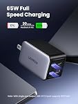 UGREEN Nexode 65W 4 Port GaN Fast Charging Block, 3 Port USB C Fast Compact Wall Charger Compatible with iPhone 17 Pro Max/17 Pro/iPhone Air/17/16, MacBook, iPad, Galaxy S26 S25, Laptop, Steam Deck | 3 USB C & 1 USB A, Foldable Plug, Travel Essential