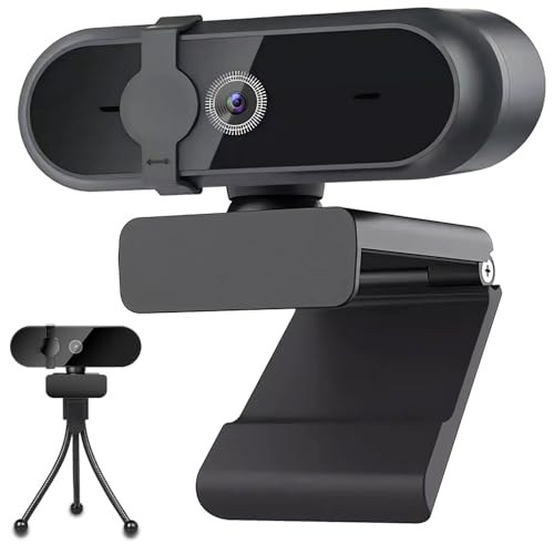 Gubbett Webcam 1080P Full HD, Webcam PC avec Microphone, Caméra Web USB avec Trépied, pour Ordinateur de Bureau et Portable, pour Vidéo, Études, Vidéoconférence, Enregistrement, Jeux, Cours en Ligne