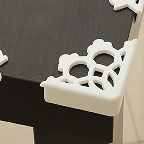 EYCFSJ コーナープロテクター 8個/ロット中空花柄ソフトベビーセーフコーナープロテクターキッズテーブルデスクコーナーガード子供用セーフティガード8個ホワイトフラワー