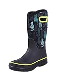 YOANGRY Rubber Neoprene Waterproof Snow Boots Rain Boots for Women Mid Calf Insulated Barn Boots for Mud Working Gardening (Green-cat, numeric_11)