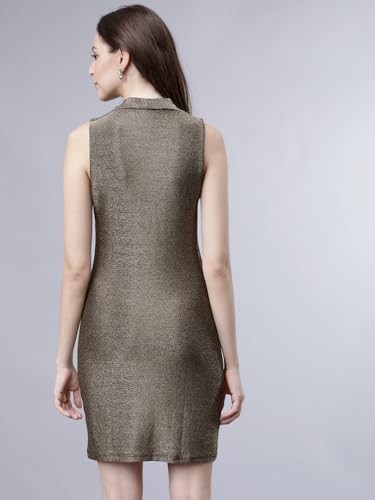 Image of Tokyo Talkies Women's Sleeveless V-Neck Solid Dresses | Stylish Dresses | Party Dresses