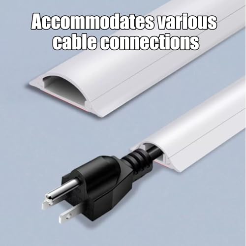 Cubrecables para piso, protector de cables de PVC autoadhesivo, cubre cables para hogar, oficinas y exposiciones (21 x 11 mm) miniatura 7