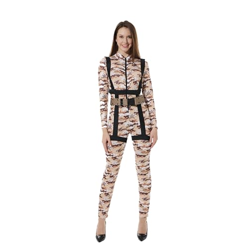 Disfraz de paracaidista militar para mujer con mono de camuflaje de EraSpooky
