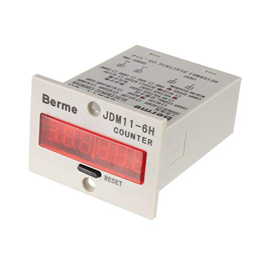uxcell JDM11-6H Resettable 0-999999 LED Display Panel Digital Counter DC 24V