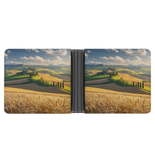 Portefeuille deux volets fin cuir toscane anti poche gonflée