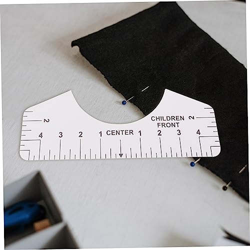 Veemoon 8 piezas Reglas de Alineación para Camiseta Herramientas de Medición Precisas para Cuello Redondo Guía para Coser y Diseñar Camisetas de Adultos y Color Blanco Brillante