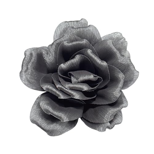 Image of Flash Camellia Flower Brooch Pin for Women Men Elegant Texture Fabric Dahlia Rose Floral Brooches Lapel Pins Dainty Wedding Holiday Party Costume Dress Accessories Jewelry