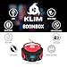 KLIM Boombox Portable Audio System - New - FM Radio CD Player Bluetooth MP3 USB AUX - Includes Rechargeable Batteries - Wired & Wireless Modes - Compact and Sturdy - Red