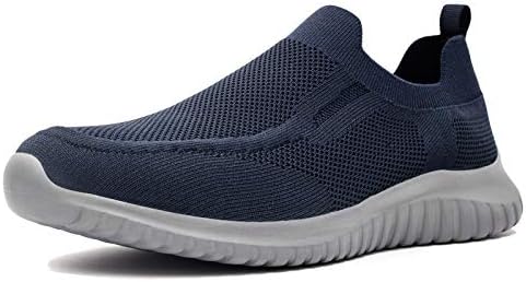 Zuwoigo Men's Mesh Walking Shoes - Slip On Loafer Casual Comfortable Sneaker 7.5 B(M) US Navy/Gray Sole