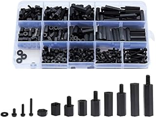 Litorange 320PCS M3 Male Female Nylon Hex Spacer Standoff Screw Nut Threaded Pillar PCB Motherboard Assorted Assortment Kit (Black)