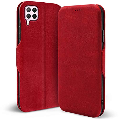 Verco Book Style for Huawei P40 Lite Case, Premium Magnetic Flip Cover for Huawei P40 Lite Wallet Case with Card Slot, Red - Image 2