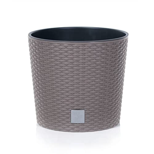 Maceta redonda 15,3 litros Rato con cubilete para plantar en color mocca 30 x 30...