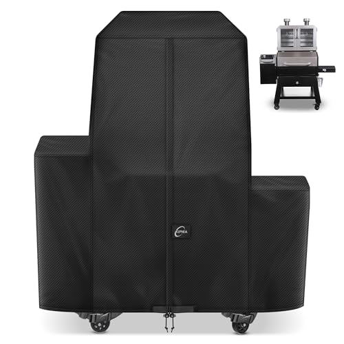 Image of Kipiea 600D Heavy Duty Pellet Grill Cover for Pit Boss Lockhart, Waterproof Wood Pellet Smoker Cover with Windproof Buckles, UV Resistant, No Tear, No Fading