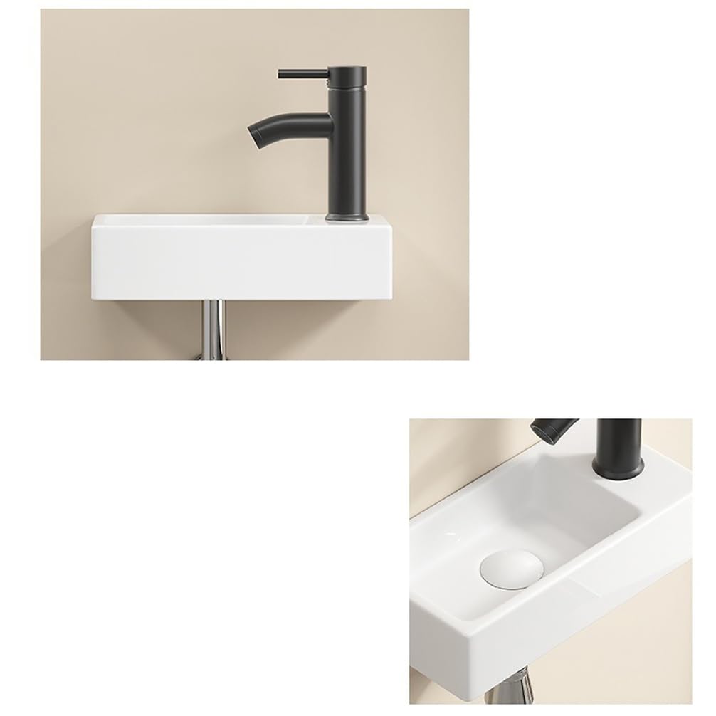 Mała umywalka łazienkowa wisząca Prostokątna ceramiczna umywalka Umywalka prania ręcznego Mini umywalki wiszące Bez akcesoriów Do domu Kuchnia Restauracja,White/a,L14"H4"W7"