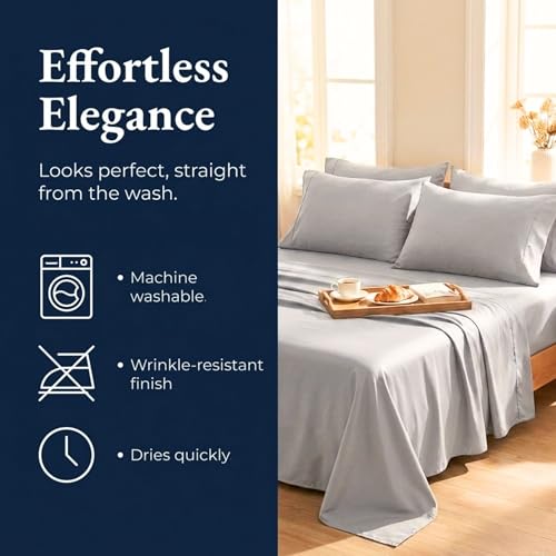 Image of Chaps Queen Sheet & Pillowcase Sets- 6 Piece, Deep Pocket, Wrinkle Free