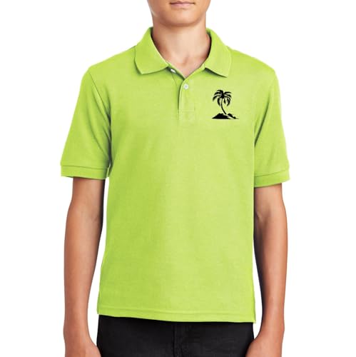 Girls Vibrant Solid Basic Polo Shirt Summer Short Sleeve School Uniform Button Collar Palm Tree Embroidery Clothes2