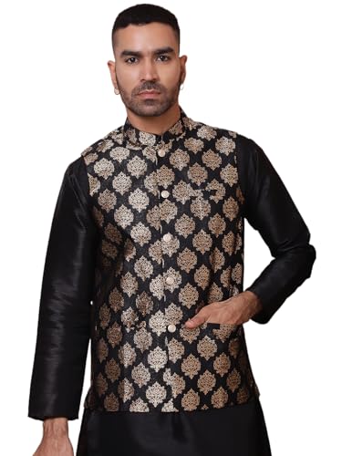 Image of Jompers Men's Woven Design Nehru Jacket.