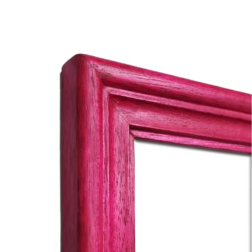 Image of Handmade Wooden Rectangular Photo Frame,4 x 6 inch Display for Artworks,Pictures & Photos of Your Loved Ones,for Table & Wall,Best Gifts,Home Decor,Office,Living Room,Bedroom,Pink Robin