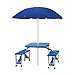 ONIVA - a Picnic Time brand - Folding Picnic Table - Camping Table - Outdoor Table with Umbrella Hole, (Royal Blue), 36.2