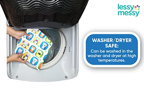 Lessy Messy Diaper Changing Mat Portable Changing Pad-The Only Baby Changing Mat That Is Washer/Drier Safe Waterproof Diaper Changing Pad Travel Extra Large (Animal Print) #TOP4