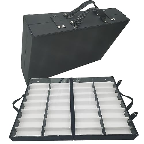 HQHAOTWU Multi Glasses Storage Case Eyeglasses Display Case 32 Pairs Sunglasses Display Tray Organizer Sunglasses Organizer Storage with Portable Handle Removable Eyeglasses Display Trays Device