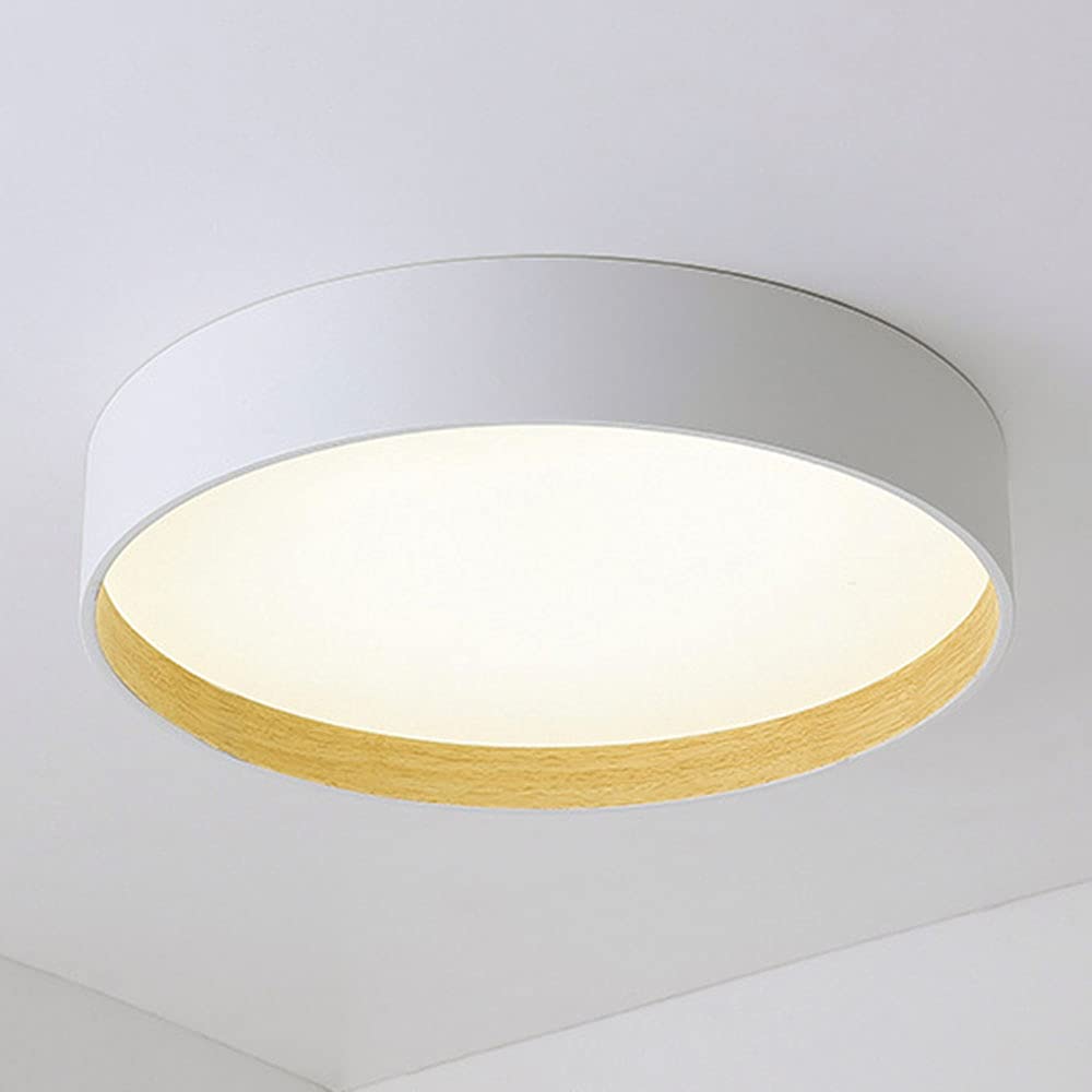 SHUANGZ Modern LED Ceiling Light Three-Color Adjustable Energy Saving Ultra-Thin Close to Ceiling Light Fixtures Corridor Decorative Lighting Nordic Wood Grain Style Simple Study Bedroom Dining Room