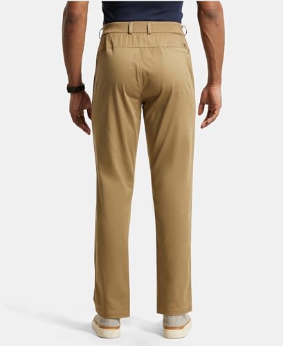 Image of Jockey IM26 Men's Super Combed Cotton Rich Elastane Stretch Woven Fabric Slim Fit All Day Pants with Side Pockets