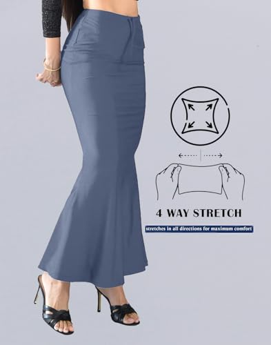 Image of Saree Shapewear Petticoat for Women, Smooth Curve Saree Shaper Innerwear, Slim Fit Body Shaper Skirt for Women, Stretchable Microfiber Cotton Blend Shape Wear Petticoat for Sarees