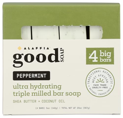 Alaffia Good Soap Peppermint Value Pack 4 Count 5 Ounce
