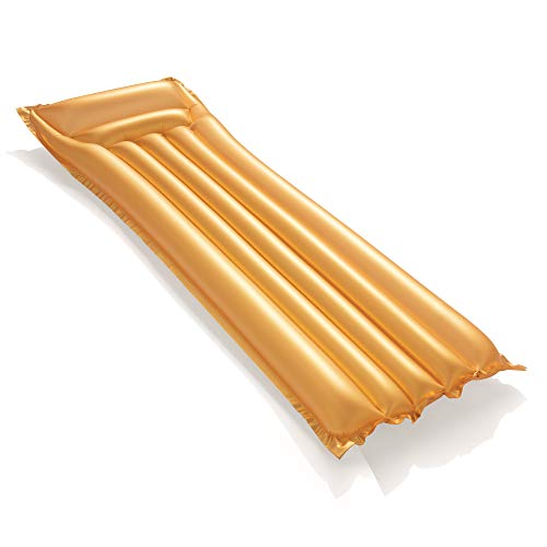Bigbuy Fun Colchoneta Hinchable, Dorado (183 X 69 Cm)