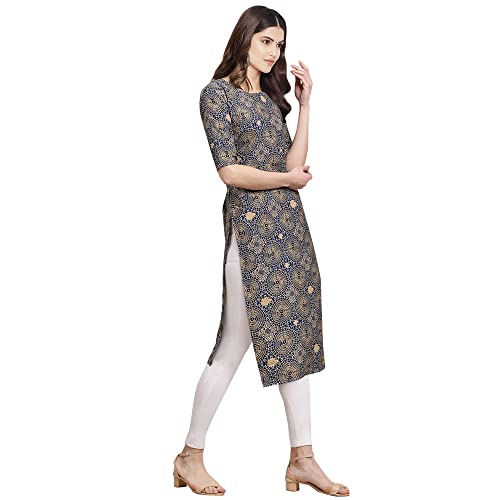 Image of Pinkmint Women's Crepe Digital Print Straight Kurta