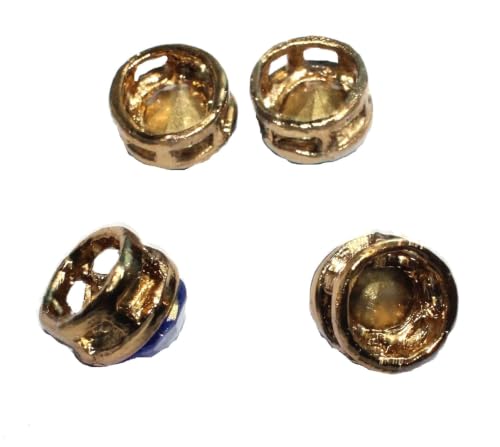 Image of Pack of 12 Buttons Diameter 25 mm,(1 inch) 4 Holed for Sewing and Art and Craft Round Buttons with 4 Holes| (Blue Kundan Stone)
