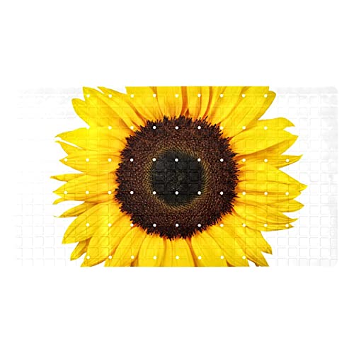 Bathtub and Shower Mat, Beautiful Sunflower Anti-Slip Bath Mats for Inside Tub, Bathroom Mats with Suction Cups 15.1x26.8 Inch