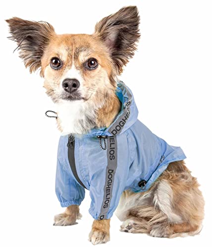 Dog Helios Torrential Shield Adjustable And Waterproof Dog Raincoat Poncho, Md, Blue #TOP1